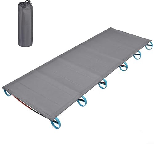 ALSUPEU Campingbett, Camping Bett Mit Tragetasche Für Erwachsene, Faltbar Feldbettauflage Mit Matratze Topper Für Camping Garten Innen Outdoor,001
