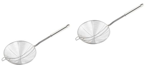 Cabilock 2St Sieb Spachtel Hot-Pot-Sieb Sieb Sieb Schaumkelle zum Braten Lebensmittelsieb Edelstahlsieb Teesieb pasta strainer Abtropfsieb für Pasta Netzsieb Lametta Siebpfanne Drahtlöffel