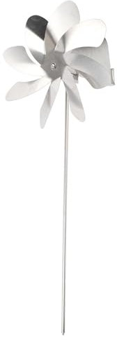 Yomiyuyr 360° drehbare Wetterfahne aus Edelstahl, eleganter Windmühlen-Wetterhahn mit Windrichtungsanzeige, Garten- und Hofdekoration im Freien