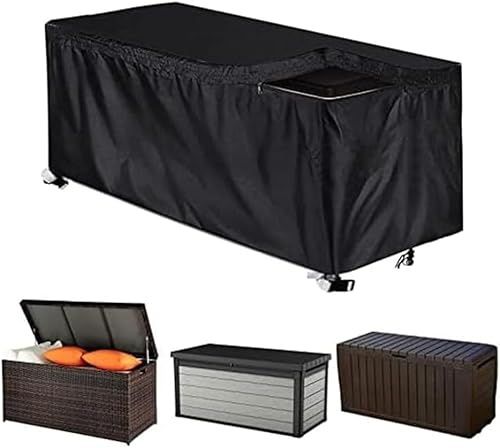 Daaxing 210D Oxford Outdoor Deck Box Cover,Furniture Storage Box Protective Cover,Sun Protection Dust Waterproof Storage Covers,For Patio Furniture Rectangle Covers (L:158 * 76 * 71cm)