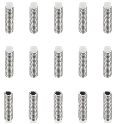 PATIKIL Madenschrauben M3x10 mm, 15 Stück 304 Edelstahl Kunststoff Nylonspitze Madenschrauben/Innensechskant Gewindestifte, Sechskantkopf Schrauben für Türgriff, Türklinke