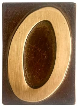 L'ARTISTICA F.LLI PERINCIOLI | Numeri Civici in Ottone, Numero Civico Esterno in Ottone, Applicabile su Piastra o Parete Adatto per Case, Numero 0, 8x6cm