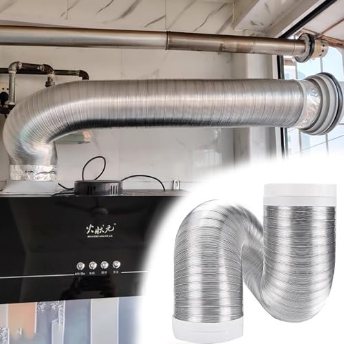 Tubo Cappa Cucina Cappa da Cucina Condotto Sfiato Attraverso Il Muro, Condotto Flessibile In Alluminio Tubo di Sfiato Asciugatrice Scarico HVAC, Condotto di Ventilazione Tenda da Coltivazione(400cm(13