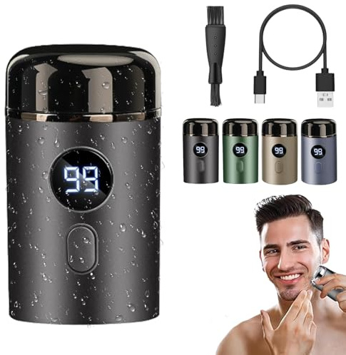 Easy Trim Pro 2.0, Easy Trim Rasierer, Mini Rasoir Electrique Homme, Mini Rasoir électrique Portable, Easy Trim Rasoir Partie Intime, Étanche Wet & Dry sans Fil avec Écran LED (Gris)