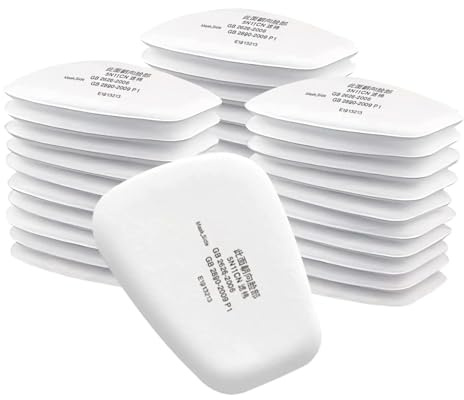 30 Stück 5N11 Weiße Filter Baumwolle für Atemschutzmasken, Ersatzfilterwatte Partikelfilter für Gasmasken Der Serien 6200, 6502, 7502, 6800 und Ff402, Gegen Staub, Farbe, Sprühnebel, Chemikalien