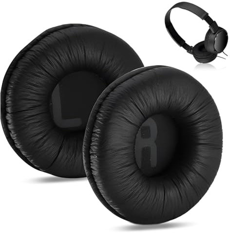 Ricambio Cuscinetti Auricolari 70mm per JBL Tune 450BT (T450BT)/Tune 460BT(T460BT)/Tune 500BT (T500BT)/Tune 510BT/Tune 520BT,Cuscini per JR 300BT/JR300/JR 310BT/JR310/E40BT-Nero
