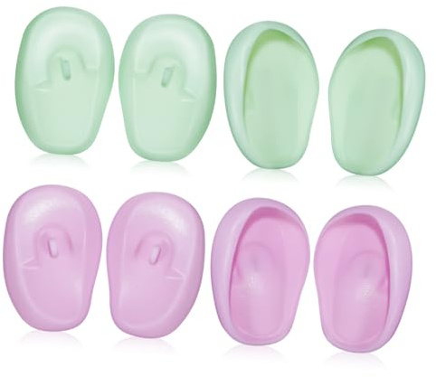 ARTSEWPLY Silicone Ear Covers for Hair Dyeing 4 Pairs Ear Protectors for Hair Dryer Heat Reusable Earmuffs Unisex