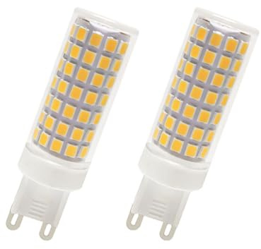 WOLTHID Bombilla LED G9 9W 220V Ac Blanco Natural 4000K Ángulo de haz de 360° G9 Luz LED T4 Base Bi-pin para lámpara de araña Iluminación de gabinete colgante, 9W-2PCS, Blanco natural
