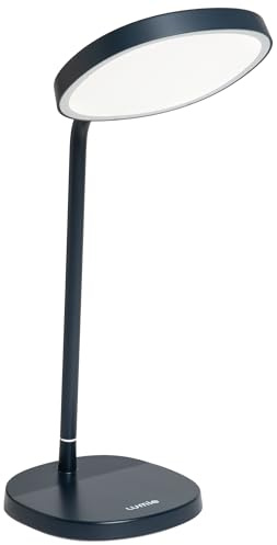 Lumie Task - 10,000 Lux Adjustable Bright Light Therapy Desk Lamp for Mood and Energy Boost and Winter Blues Relief, Crystal Clear Illumination and Maximum Visual Comfort - Charcoal Blue
