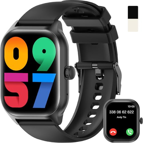 zaisia Smartwatch Uomo Donna con Chiamare/Rispondere, 2.01 Molteplici modalità Sportive Orologio Smartwatch con Contapassi/Sonno/Cardiofrequenzimetro, IP68 Orologio Intelligente per Andorid iOS
