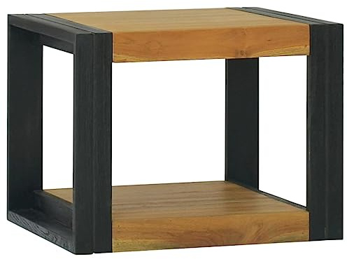 Étagère de salle de bain murale en teck massif 45 x 45 x 35 cm avec beaucoup d'espace de rangement, robuste et résistante aux intempéries pour un équipement de salle de bain élégant et une