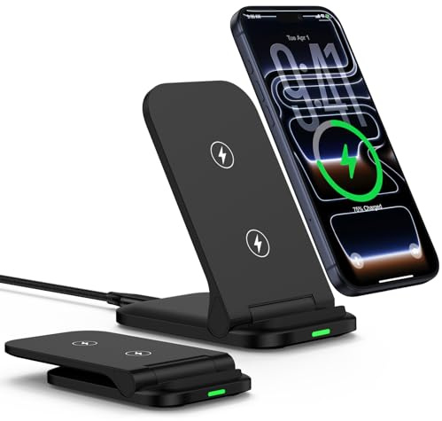 Foldable Samsung Wireless Charger Stand Wireless Charging Station for Samsung Galaxy S26 Ultra/S25 FE/S24/S23/S22/S21/S20, 15W Fast Wireless Phone Charger for Google Pixel 10/10 Pro/9/9 Pro/9a/9/8/7