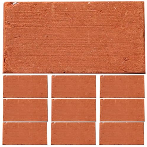 JOINPAYA Briques Miniatures en Terre Cuite Rouge pour Décoration D'aquarium, Surface Lisse et Polie, Forme Rectangulaire, Lot de 40 Pièces pour Aménagement DIY