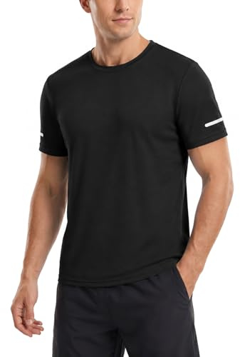 ZENGVEE 1/3 Pack Men's T-Shirts UPF 50+ Rash Guard Quick Dry Sports Tops | lightweight stretch breathable rash vest mens, moisture wicking t-shirt with reflective strips for surfing, running & outdoor