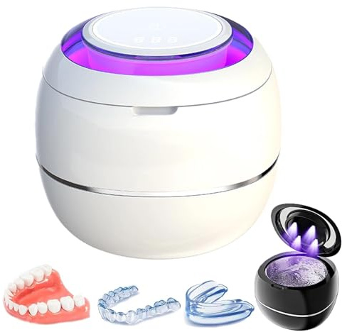 Dentaclean Nettoyeur À Dentier Ultrasons,lyra Officie Dentaclean Nettoyeur À Dentier Ultrasons,250ML Ultrasonic Retainer Cleaner Dental Pod Dentaire Pour Prothèses Dentaires,Pour Dentiers(B)