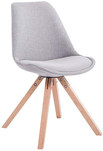 Silla de Visita Toulouse Squar en Tela I Silla Comedor con Respaldo I Silla de Espera con Base de Madera I Butaca de Salón Nórdica I Color:, Color:Gris, Color del Marco:Natura