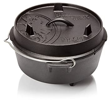 Petromax Feuertopf ft4.5 - Dutch Oven aus Gusseisen für Kochen und Backen - mit Deckel, Henkel und Standfüßen - Gerichte für 2 bis 5 Personen - 3,5 l
