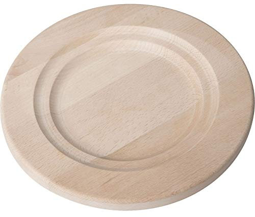 Riess, 2352-046, Servierbrett rund Profi 20/24, Schlemmerpfannen 20 und 24 cm, aus Buchenholz, braun