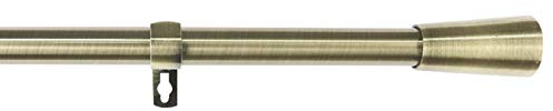 Barra Sencilla Forja Universal Extensible,Barra de Cortinas Decorativa Extensible de Acero (Dorado, 120-210cm Taza)