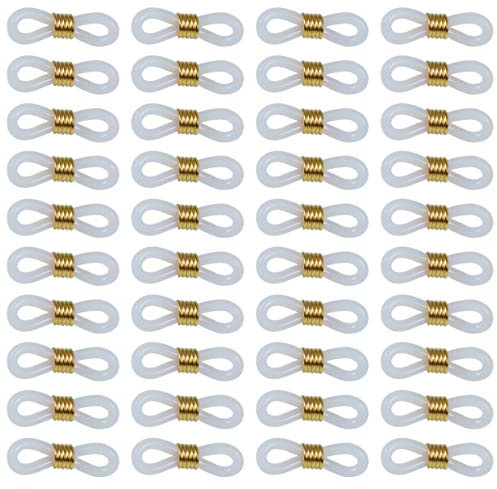 EXCEART Brillenkette Befestigungsring Silikonverschluss Goldene Federschnalle Rutschfester Verstellbarer Brillenhalter Diy Zubehör 0.79X0.39X0.20In