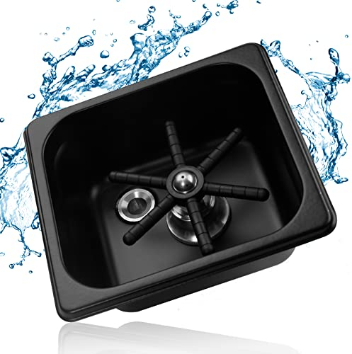 YBB Cup Washing Machine Rinser Pitcher, Black Glass Cleaning Rinser for Bar Cafe Pan Dimensions Rinser (6.9 x 6.4 x 2.6)
