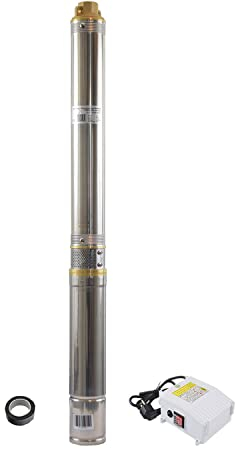 Agora-Tec® 3 Zoll Brunnenpumpe Tiefbrunnenpumpe PREMIUM 370W-3.0-60 20m Kabel