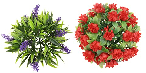 Yardwe 2stücke Künstliche Rosenkugel Als Pflanzendekoration Für Hochzeitsaccessoires Künstliche Lavendelkugel Für Innen Und Außenbereich