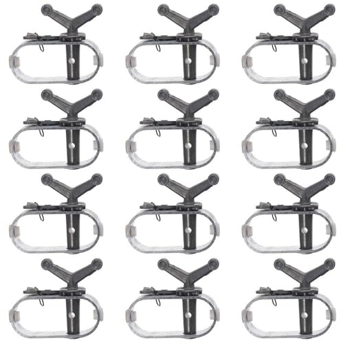iuniq 12 PCS Aluminum Fence Wire Strainer Heavy Duty Inline Wire Tensioner Wire Ratchet Tensioner for Electric Fence Farm Fence