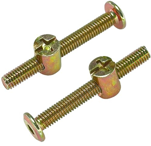 10-Set M6 Furniture Bolt and Nut Kit, Hex Socket Bed Bolts, Screws, and Nuts (50mm)