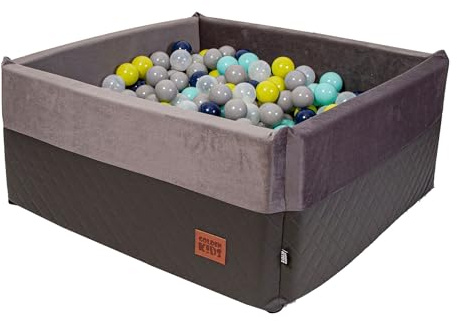 GoldenGroup Piscina de bolas para bebé, 90 x 90 cm, juguete – piscina de pelota – zona de juegos interior – piscina de bolas cuadrada de espuma – piscina de bolas para niños – piscina de bolas sin