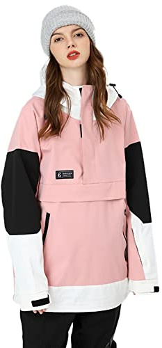 HOUZONIY Ski Jacket for Women Waterproof Hiking Jacket Snowboard Jacket Outdoor Windproof Warm Coat Jacket for Winter Hiking Sports, pink, S
