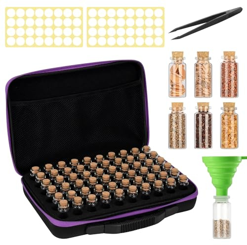 Tomotato 60 Slots Saatgut Aufbewahrungsbox, Lagerung von Saatgut mit Etiketten Aufklebern Pinzette und Trichter, Samen Organizer für Gemüsesamen, Fruchtkerne, Blumensamen