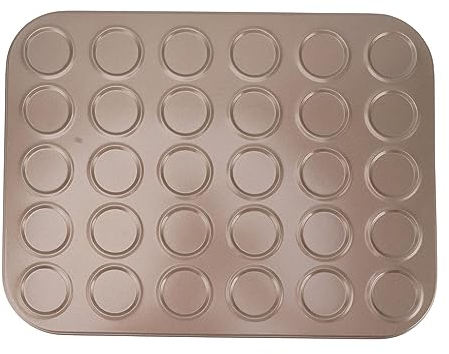 Teglia Superiore per Muffin, Teglia per Macaron, Teglia per Muffin, Stampo in Acciaio Al Carbonio, Teglia Antiaderente per Muffin, Teglia per Cupcake, Teglia Professionale Ultra Spessa per(30 buche)