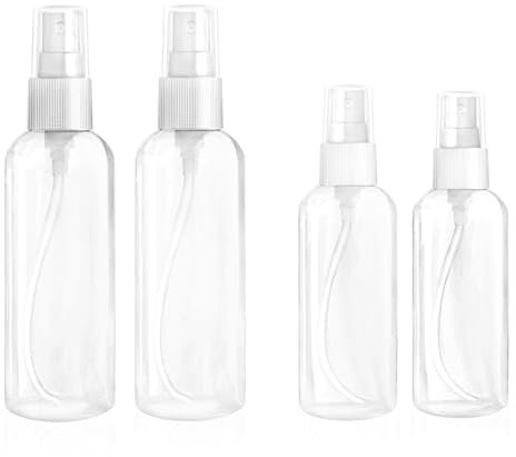 Petite bouteille de pulvérisation, bouteille de pulvérisation, ensemble de mini bouteille de voyage en plastique de brouillard fin vide transparent, petit récipient rechargeable, 2 * 50ml, 2 * 100ml