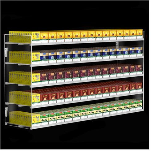 ZBJDX Zigarettenständer Aus Verstärktem Acryl, Kommerzieller Automatischer Verkaufsvitrine, Automatischer Zigarettenschieber, Zigaretten Organizer, Für Marktläden,5 Layers,15 Columns
