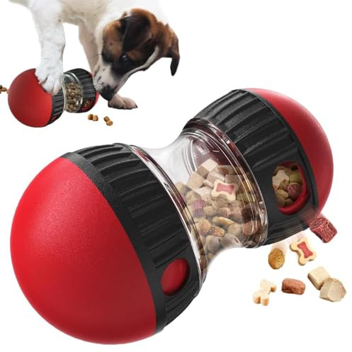 Interactive Dog Treat Dispensing Ball, Dog Slow Feeder Puzzle Ball | Adjustable Rolling Dog Treat Dispenser Dog Puzzle Ball Food Dispenser for Training and Enrichment for Small Medium Dog