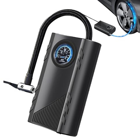 Bomba De Aire Portátil Para Automóvil: Inflador De Neumáticos Portátil Para Automóvil, Diseño Fácil De Usar Que Simplifica El Proceso De Inflado | Bomba De Neumáticos Compacta Con Manómetro Para