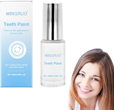 MINGRUO Vernice dentale bianca, sbiancante istantaneo, colore sbiancante dei denti, vernice bianca, colore dei denti bianco istantaneo per rimuove le macchie, lo sporco, i denti, la cura orale