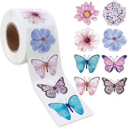 Autocollants Animaux Ronds,500pcs Autocollants de Récompense Animal, Animaux Enfant En Rouleau pour École, Cartes, Cadeau (couleur B)
