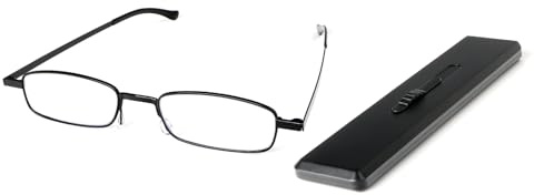 MMOWW Ultra dünne Lesebrille Metall Einzigartige Dehnbare Schlanke Fall | Leichtgewicht, Blaues Licht Blockieren, Kompakte Computerbrille