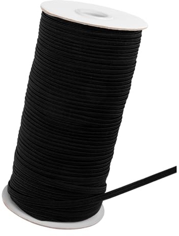 Gummiband Schwarz, 100 M Gummibänder Gummiband Nähen, Starke Flaches Gummilitze, Elastisches Band für Haushalt DIY Handwerk Stoffe zum Nahen (Schwarz, 5mm)