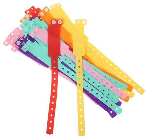CHICAMPERA Braccialetti PVC Impermeabili Regolabili con Id Scrivibile per Ospedali Eventi Confezione Colori Rosa Rosso Giallo