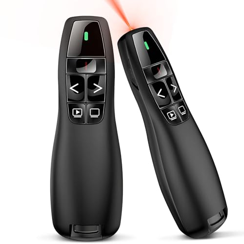 Pointeur laser, pointeur laser puissant, pointeur pour présentations, pointeur laser vert, portée 15 m, télécommande de présentation pour enseignants, bureaux, conférences, rapports (noir).