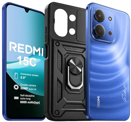 XIAOMI Redmi 15C 4+128GB Smartphone, Display 6.9 HD+ 120Hz, Batteria 6000mAh, Processore Octa-Core, Fotocamera 50MP, HyperOS 2, Blu, Include Custodia Protettiva