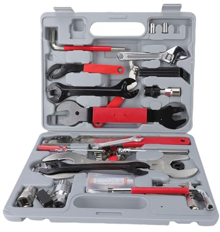 Jectse Kit D'Outils de Vélo 45 Pièces, Outils de Réparation Multifonctionnels de qualité Supérieure avec Boîte de Rangement pour Vélos de Montagne de Route, Alliage D'acier au Carbone, Matériau ABS