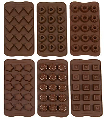 Zollner24 6-tlg. Pralinenform aus Silikon, verschiedene Formen, BPA Frei