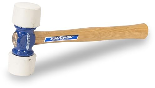 VAUGHAN 24 oz Soft Face Rubber Mallet, Made In The USA, Non Marring White, RM24W, VN19515