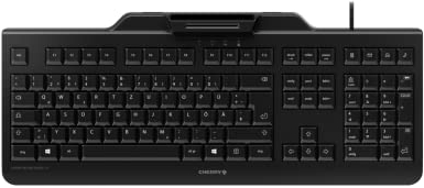 CHERRY SECURE BOARD 1.0, Kabelgebundene Security-Tastatur mit Kartenleser und RFID/NFC-Schnittstelle, Deutsches Layout (QWERTZ), USB-A Anschluss, Schwarz