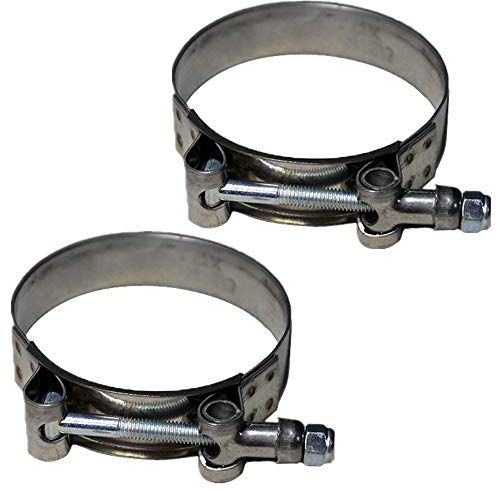 2 Pack Stainless Steel T Bolt Hose Clamps Heavy Duty Adjustable Large Jubilee Clips Hose Clip 72-80mm for 3 Inch Hose