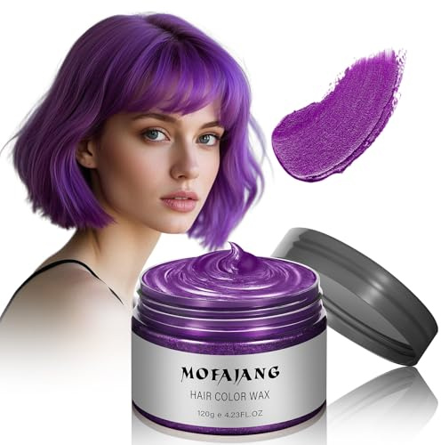 Coloration temporaire pour cheveux, couleur violette, crème à la cire pour cheveux, coiffure instantanée pour cosplay, fête d'Halloween (violet)